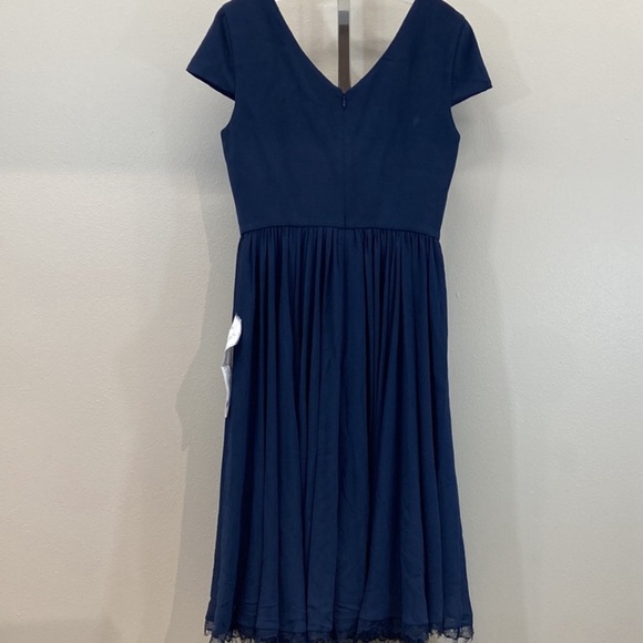 Dress the Population Corey Midnight Blue Fit and Flare Midi Dress L - Picture 3 of 3